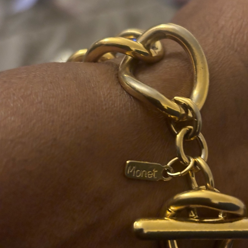 Vintage Monet Chucky Link Bracelet - Picture 3 of 4